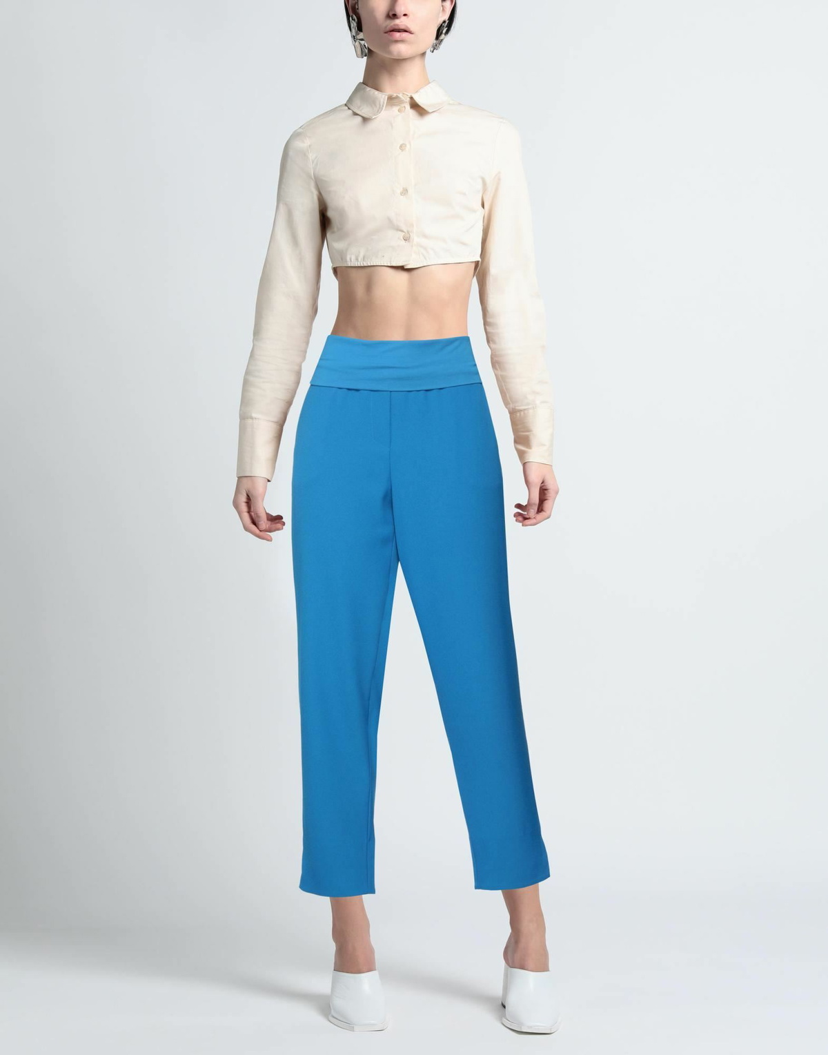 Manila Grace Womens Pants Bright in Blue