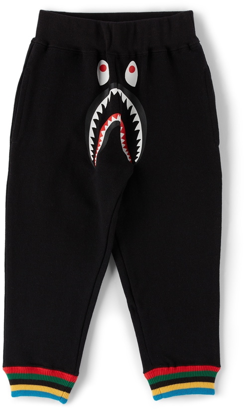 Photo: BAPE Baby Black Shark Stripe Rib Lounge Pants