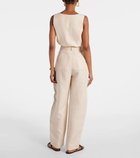 Posse Lucille pinstripe linen barrel-leg pants
