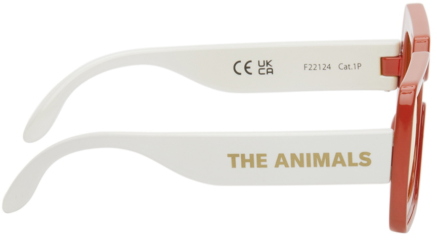 The Animals Observatory Kids Red & White Rectangular Sunglasses