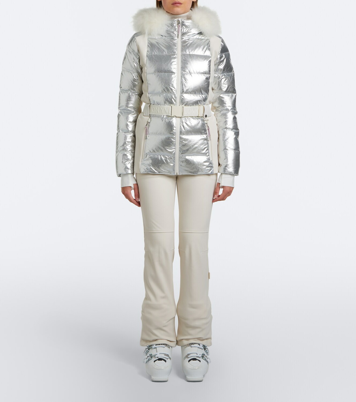 Yves Salomon Belted shearling-trimmed ski jacket