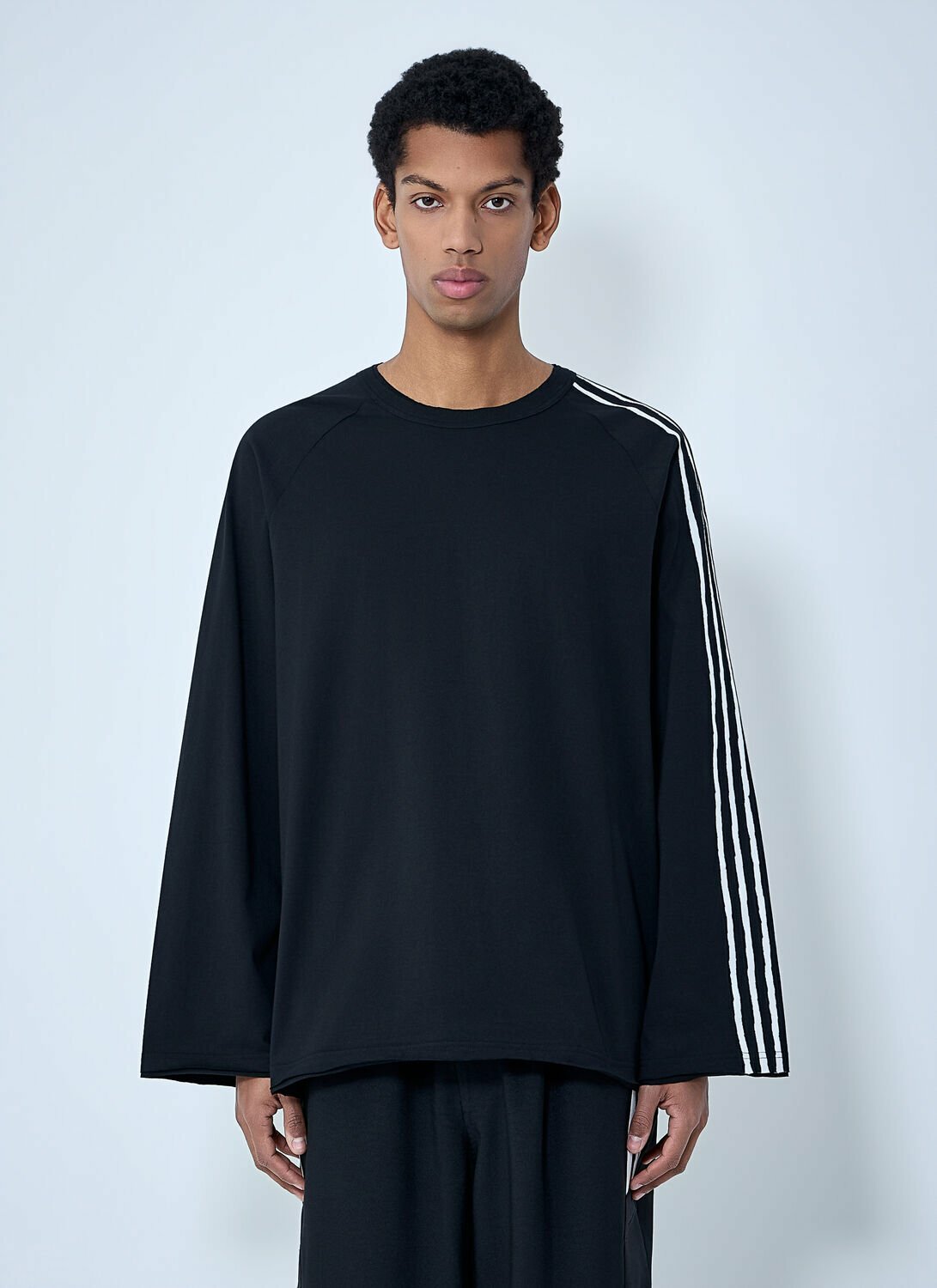 Y-3 Striped Shoulder Cotton T-Shirt