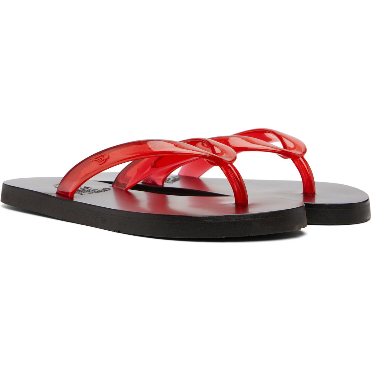 Ancient Greek Sandals Red & Black Saionara Jelly Flip-Flops