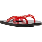 Ancient Greek Sandals Red & Black Saionara Jelly Flip-Flops