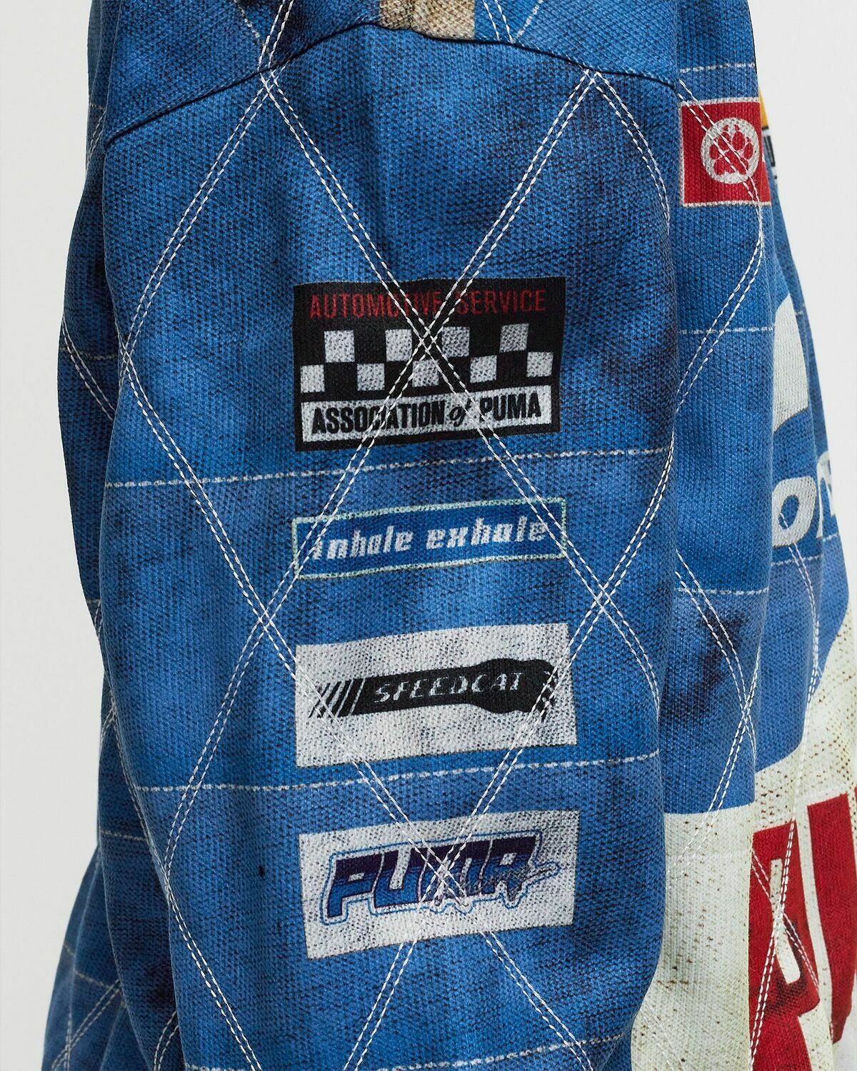 Puma X Asap Rocky Quilted Sweat Shirt Blue Zippers