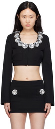 AREA Black Jumbo Crystal Blazer