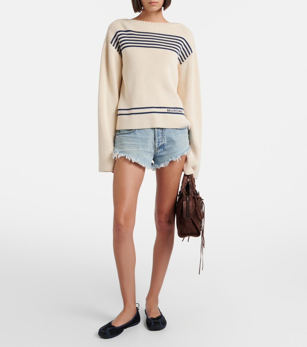 Balenciaga Striped cotton sweater