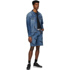 Moschino Blue Denim Scars Shorts