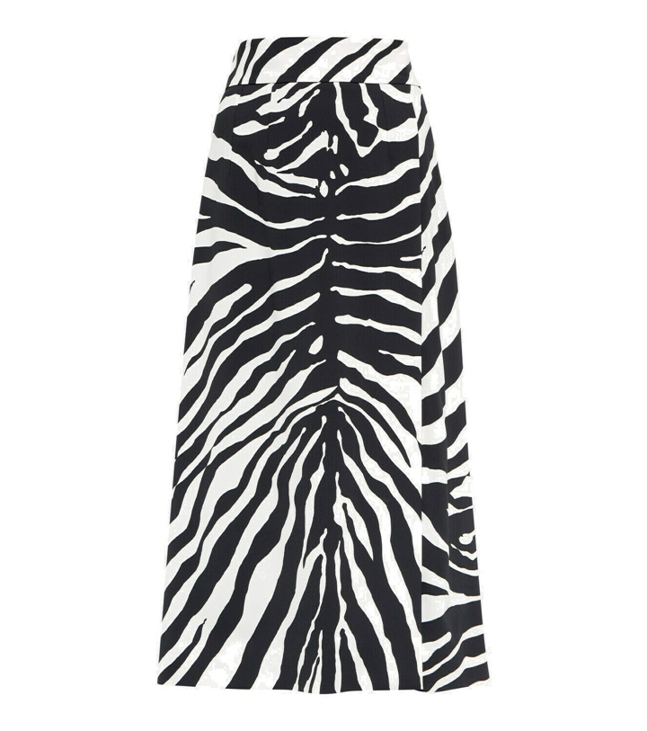 Photo: Dolce&Gabbana - Zebra-print cady midi skirt