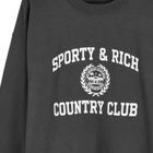Sporty & Rich Men's Varsity Crest Sweatshirt in Faded Black/White