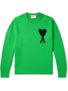 AMI PARIS - Logo-Intarsia Virgin Wool Sweater - Green