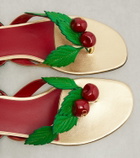 Valentino Garavani Cherryfic metallic leather thong sandals