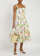 Borgo DE Nor Dani Printed Open-knit Cotton Midi Dress Multicoloured