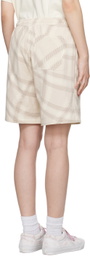 Dime Beige Check Shorts