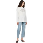 ANINE BING White Ivan Long Sleeve 'New York' Stencil T-shirt