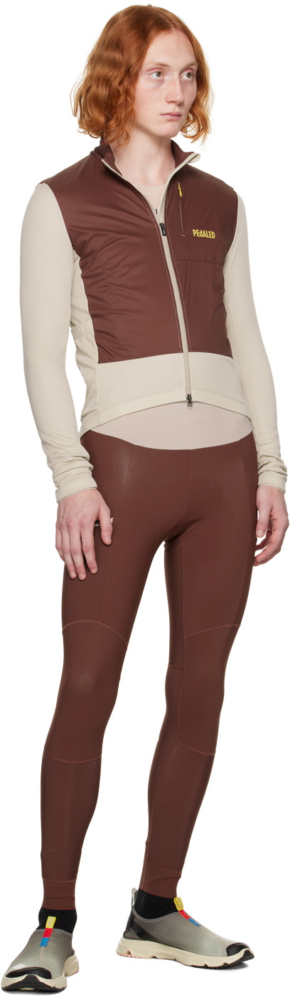 PEdALED Burgundy & Off-White Cargo Bib Leggings