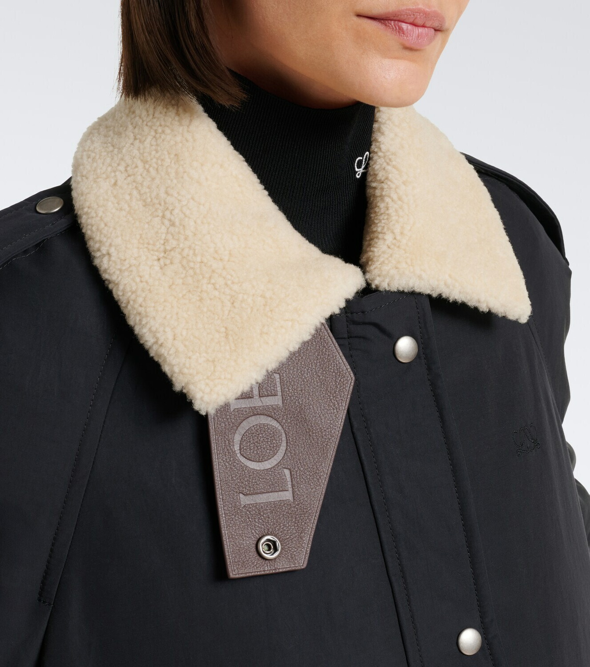 Loewe Padded shearling-trimmed cotton-blend jacket