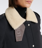 Loewe Padded shearling-trimmed cotton-blend jacket