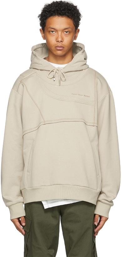 Photo: Feng Chen Wang SSENSE Exclusive Beige French Terry Paneled Hoodie