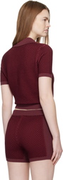 Casablanca Burgundy Bubble Jacquard Polo