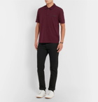 Berluti - Leather-Trimmed Cotton, Wool and Cashmere-Blend Piqué Polo Shirt - Men - Merlot