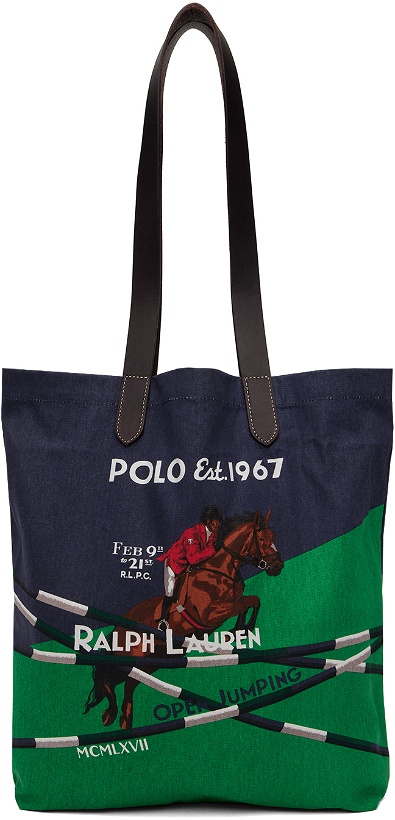Photo: Polo Ralph Lauren Blue & Green Polo Horse Tote