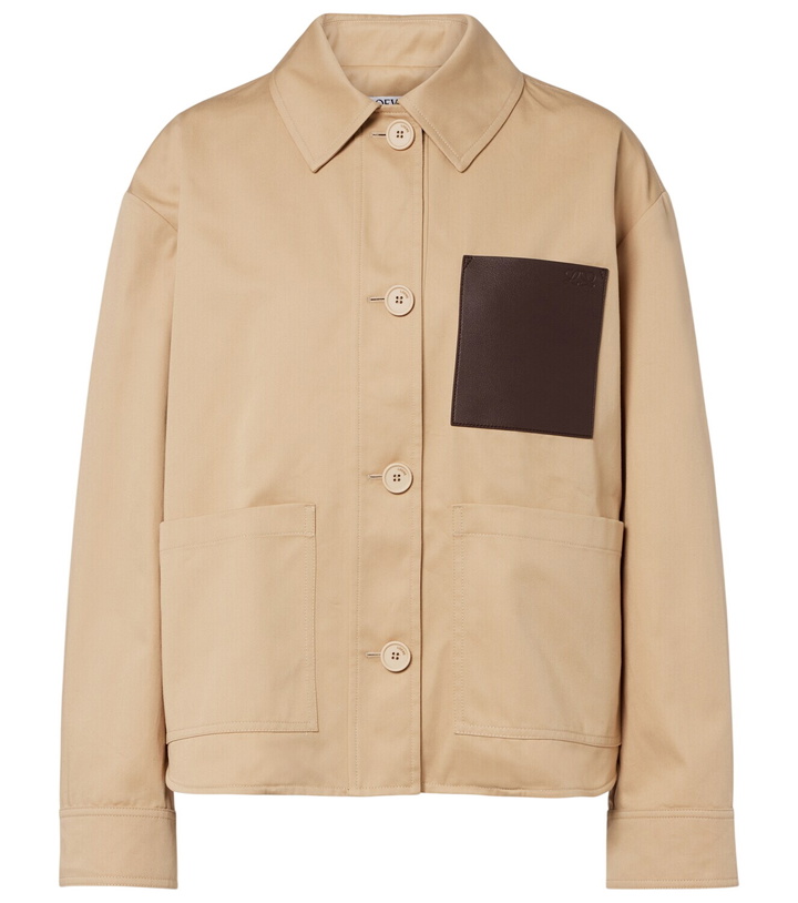Photo: Loewe Leather-trimmed cotton jacket