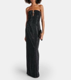 Roland Mouret Crystal-embellished strapless gown