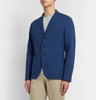 Incotex - Slim-Fit Unstructured Stretch-Cotton Seersucker Blazer - Blue