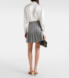 Alessandra Rich Houndstooth wool-blend miniskirt