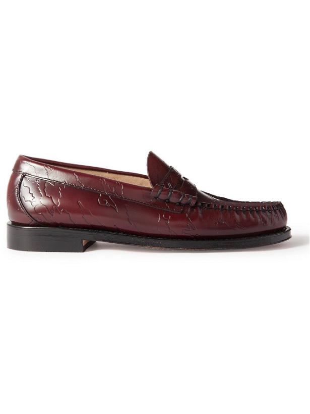 Photo: G.H. Bass & Co. - Maharishi Weejun Larson Embossed Leather Penny Loafers - Burgundy