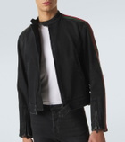 Gucci Web Stripe denim biker jacket
