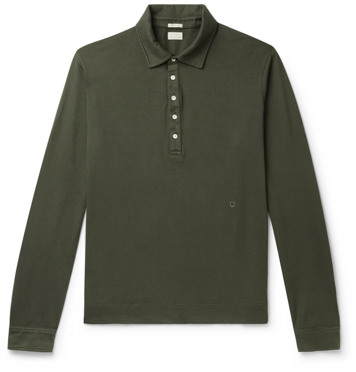 Photo: Massimo Alba - Cotton and Cashmere-Blend Polo Shirt - Green