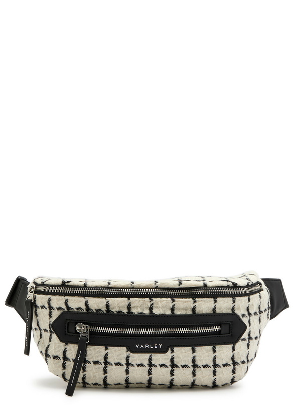 Photo: Varley Roby Checked Wool-blend Belt bag - Cream - One Size