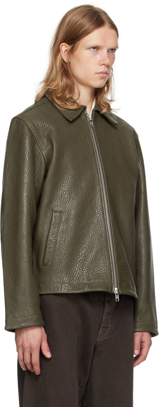 Sunflower Green Short Leather Jacket Sunflower