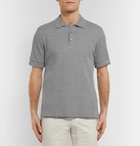 Brioni - Waffle-Knit Cotton Polo Shirt - Gray