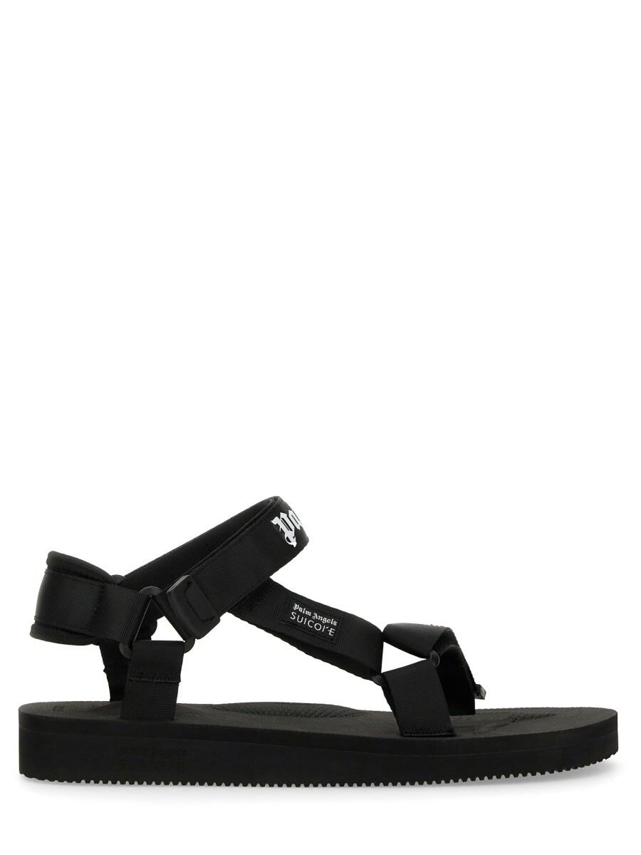 Palm Angels Sandals Black Mens Palm Angels