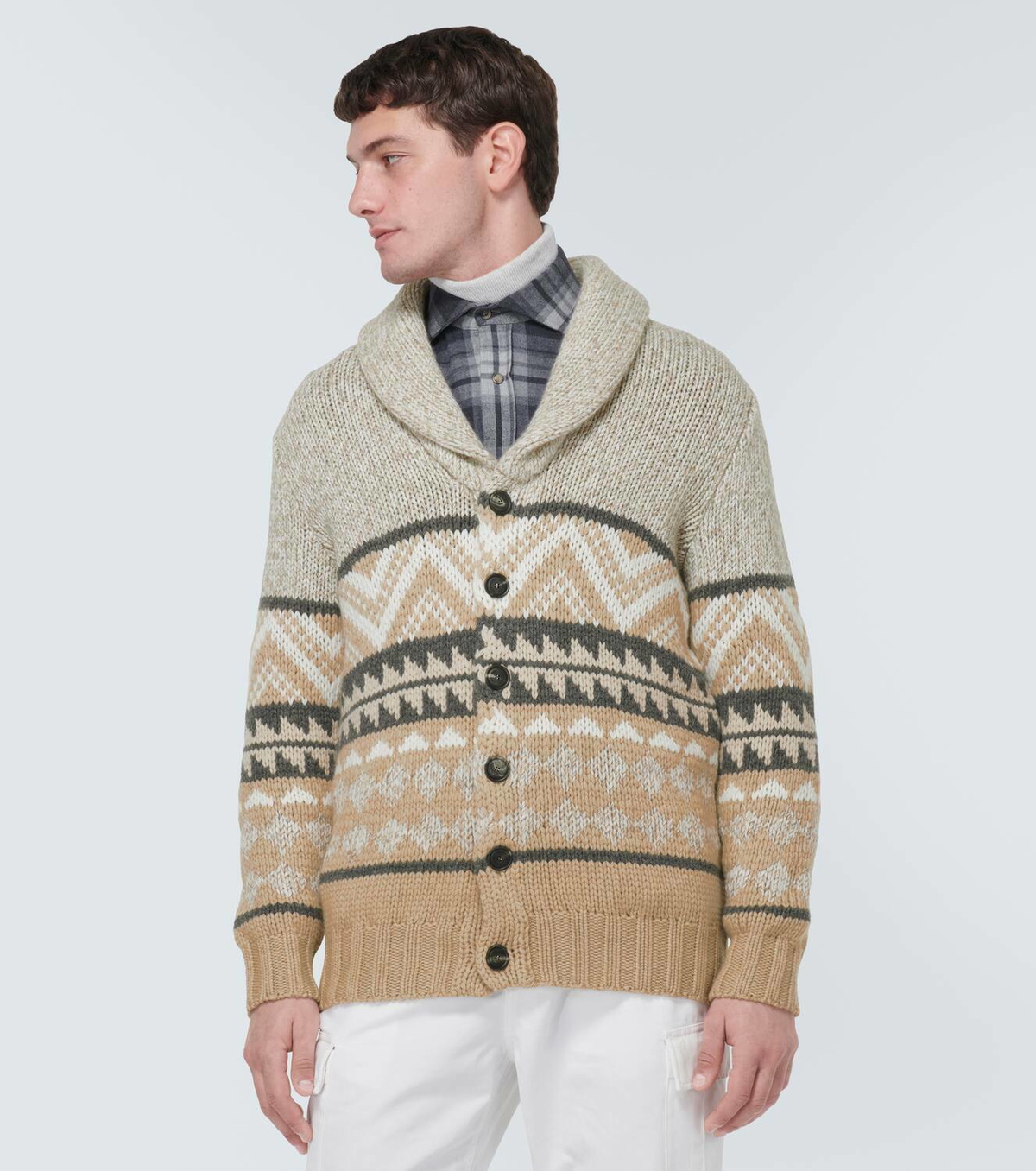 Brunello Cucinelli Cashmere jacquard cardigan Brunello Cucinelli