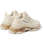 Balenciaga - Triple S Clear Sole Mesh, Nubuck and Leather Sneakers - Neutrals