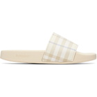 Burberry Beige Check Slides