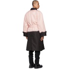 Alexander McQueen Pink and Black Printed Dip-Dye Trench Coat