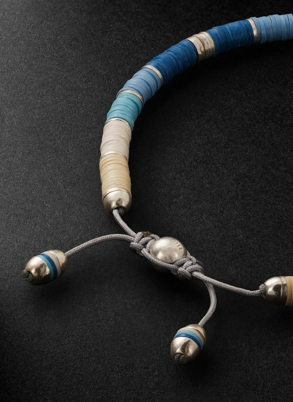 M. Cohen - Rizon Sterling Silver, Vinyl and Cord Bracelet - Blue