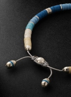M. Cohen - Rizon Sterling Silver, Vinyl and Cord Bracelet - Blue