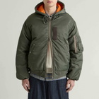 FrizmWORKS Men's Active Ma-1 Hooded Parka Jacket in Olive