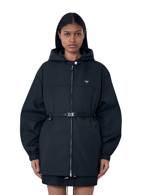 Photo: Prada Re-Nylon Hooded Belted Anorak Jacket