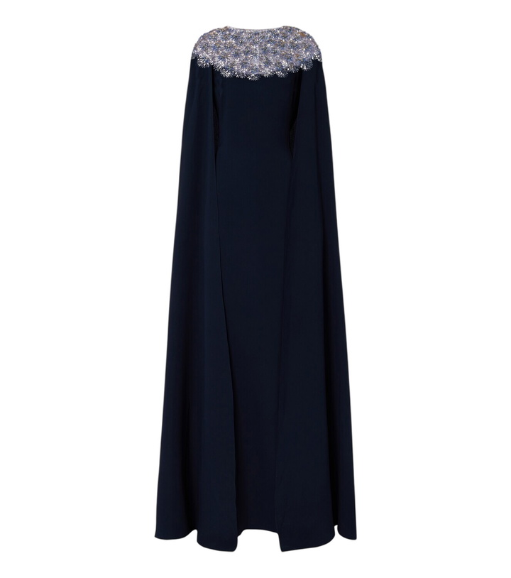Photo: Oscar de la Renta Embellished caped silk-blend gown