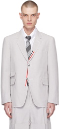 Thom Browne Gray Grosgrain Placket Blazer