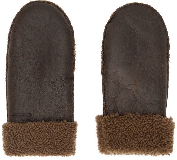 Photo: OUR LEGACY Brown Shearling Mittens