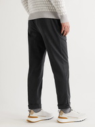 Kiton - Straight-Leg Pleated Stretch Lyocell and Cotton-Blend Trousers - Black