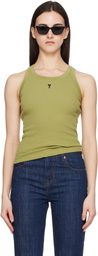AMI Paris Green Cotton Ami de Coeur Tank Top